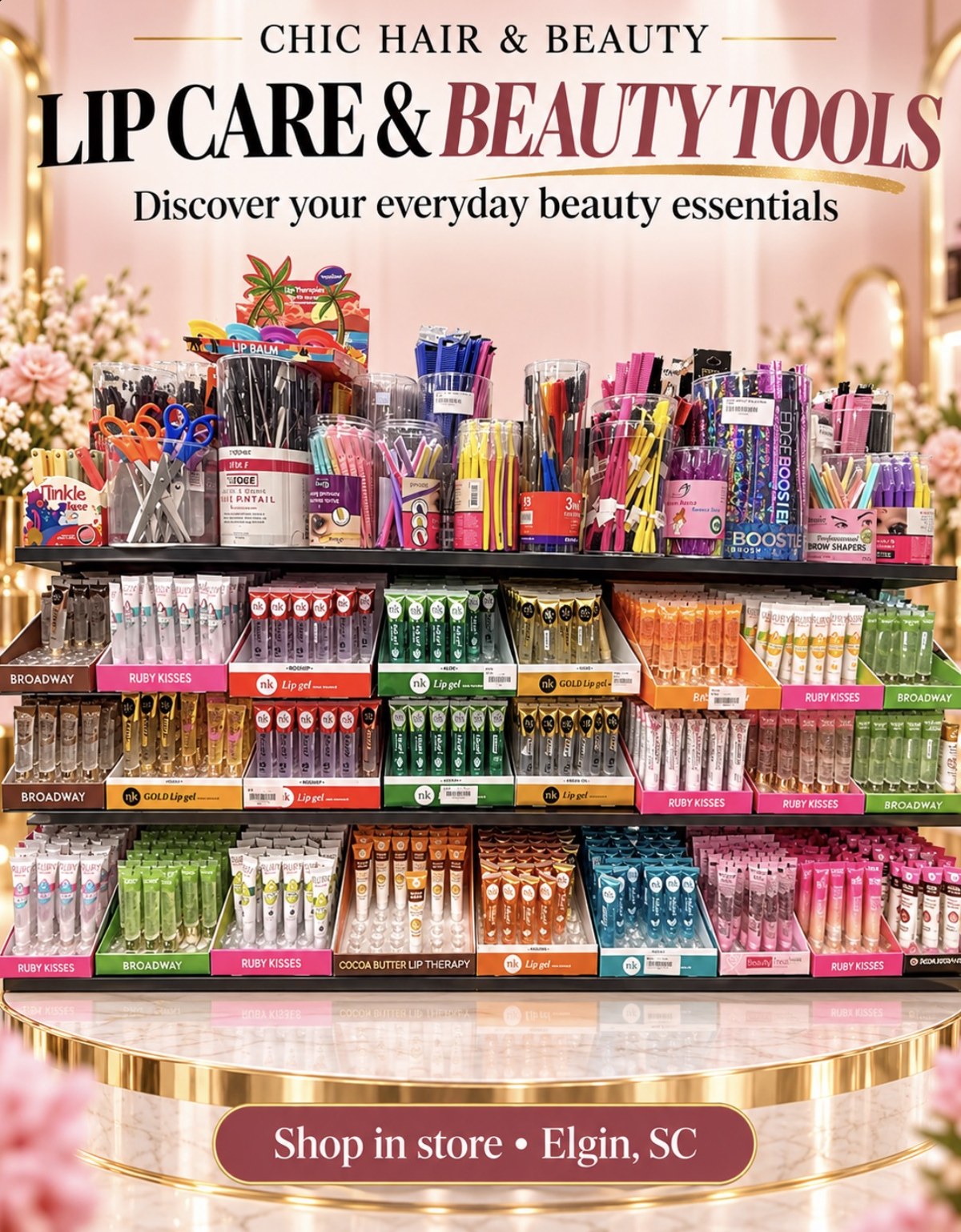 Lip care and beauty tools at Chic Hair and Beauty