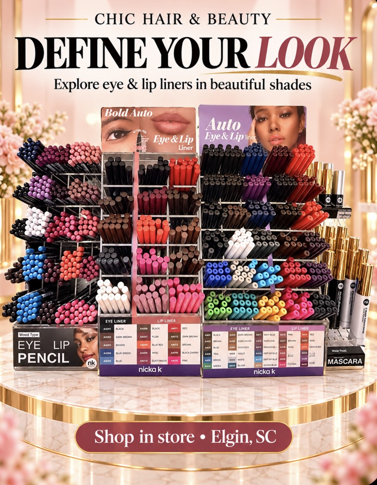 Eye and lip liners at Chic Hair and Beauty