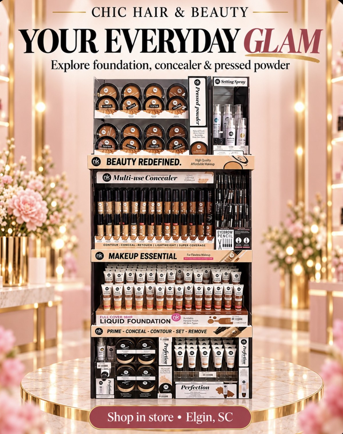 Foundation and concealer at Chic Hair and Beauty