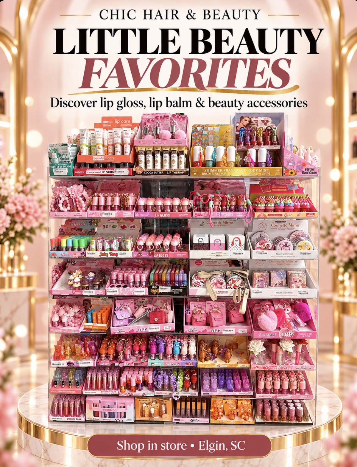 Lip gloss and beauty accessories at Chic Hair and Beauty